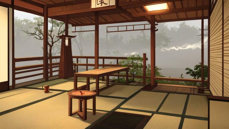 和風建築/和室/イラスト素材