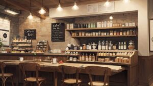 カフェ/店内/カウンター席/イラスト素材