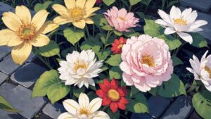 自然/花/花畑/イラスト素材