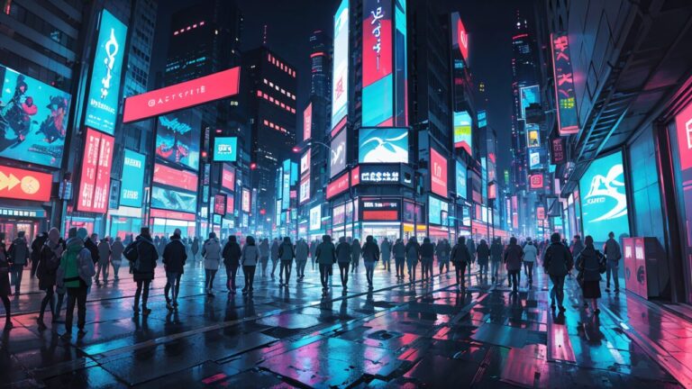 街並み/都会/サイバーパンク/イラスト素材