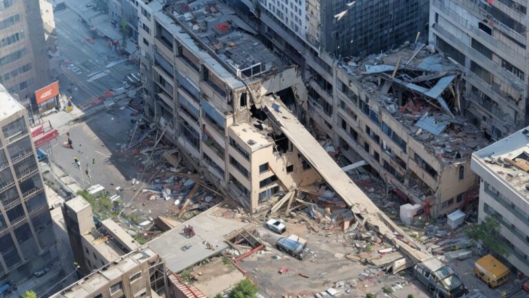 建築物/廃ビル/廃墟/イラスト素材