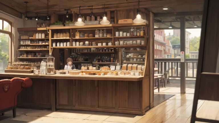 カフェ/店内/イラスト素材