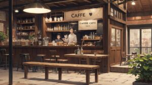 カフェ/店内/イラスト素材