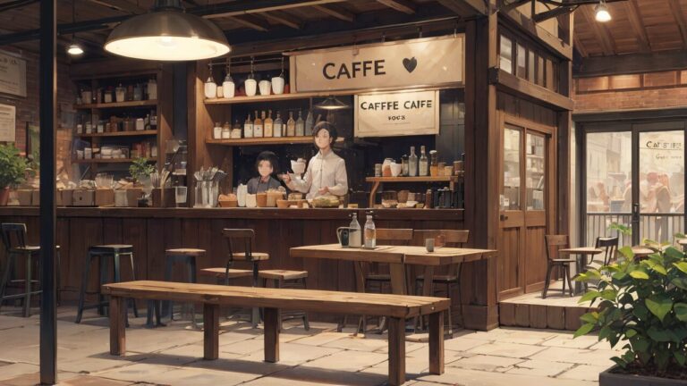 カフェ/店内/イラスト素材