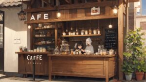 カフェ/店内/イラスト素材