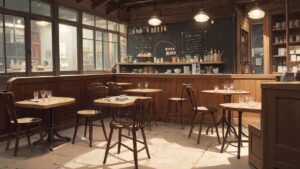 カフェ/店内/イラスト素材