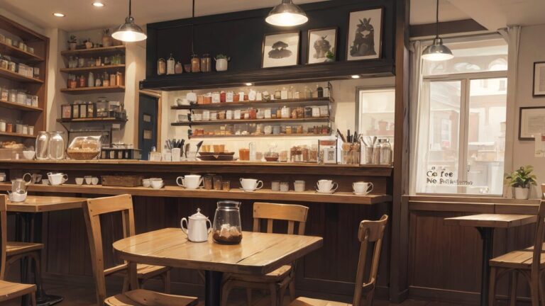 カフェ/店内/イラスト素材