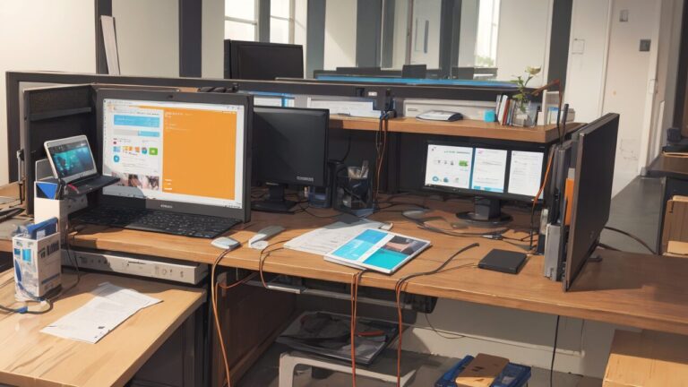 オフィス/デスク/パソコン/イラスト素材