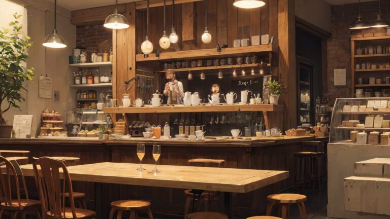 カフェ/店内/イラスト素材