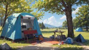 草原/キャンプ/イラスト素材