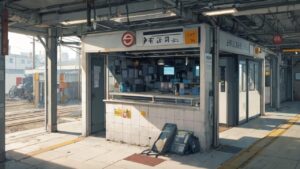 駅/キヨスク/キオスク/イラスト素材