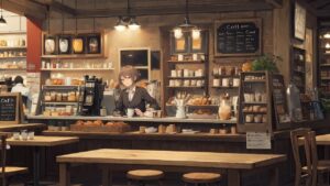 カフェ/店内/イラスト素材