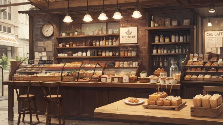 カフェ/カウンター/パン/イラスト素材