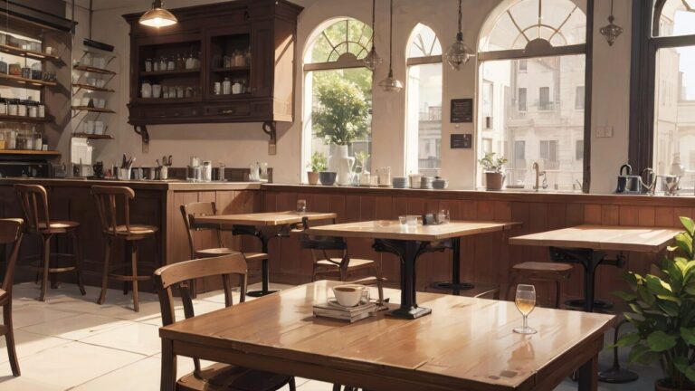 カフェ/店内/イラスト素材