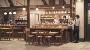 カフェ/店内/イラスト素材