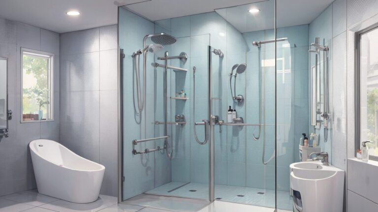 バスルーム/シャワールーム/イラスト素材