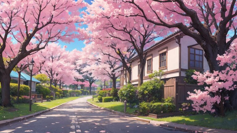 桜/日本建築/木漏れ日/イラスト素材