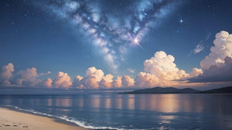 海/美しい空/自然/イラスト素材