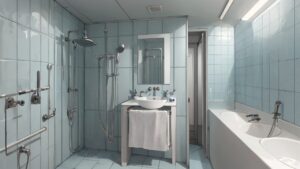 バスルーム/シャワールーム/イラスト素材