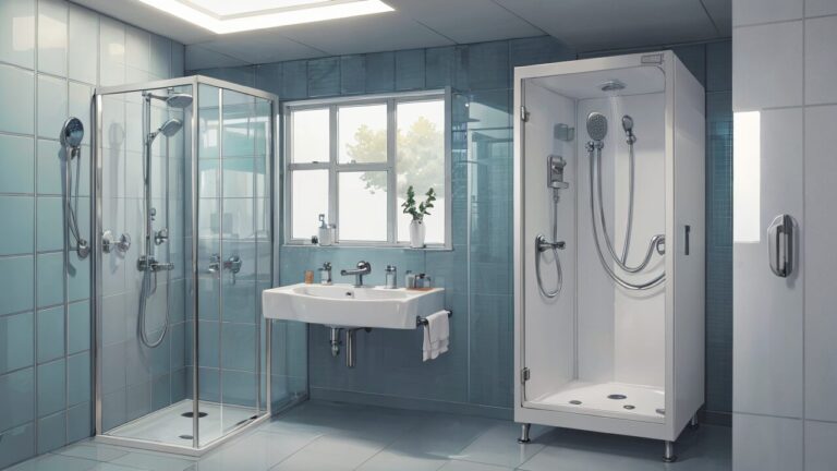 バスルーム/シャワールーム/イラスト素材