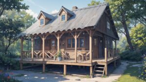 家/小屋/ログハウス/イラスト素材