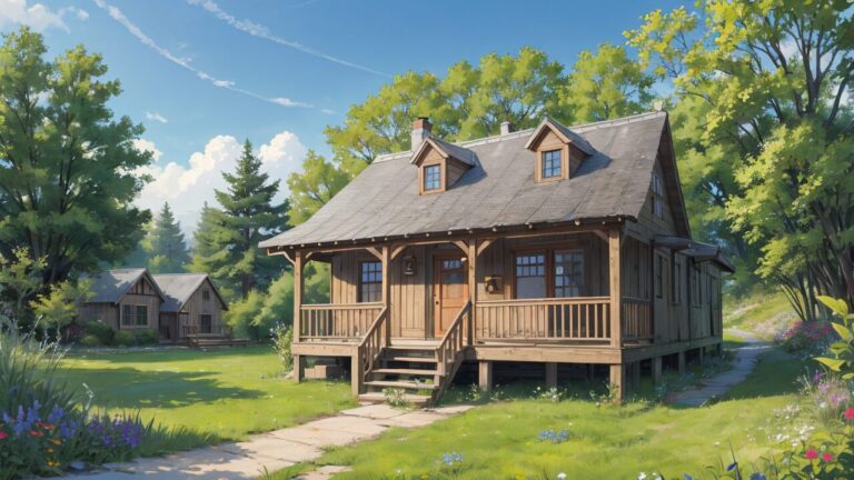 家/小屋/ログハウス/イラスト素材