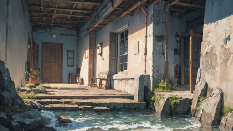 小屋/家/入り江/イラスト素材