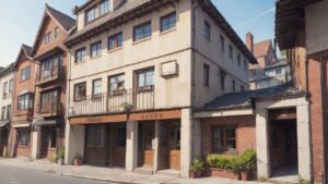 建築/街並み/赤レンガ/イラスト素材