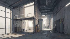 倉庫/廃墟/イラスト素材