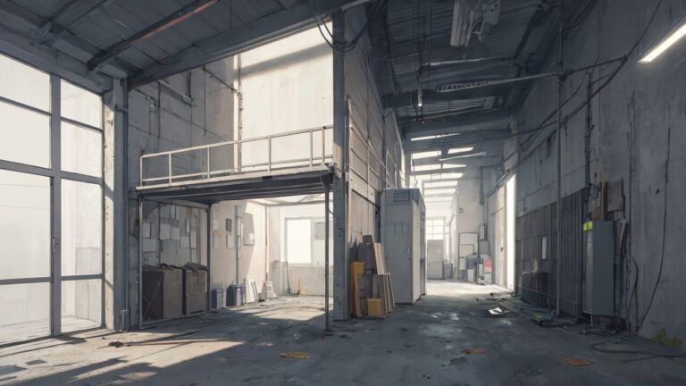 倉庫/廃墟/イラスト素材