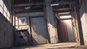 廃墟/扉/ドア/イラスト素材