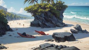 海/砂浜/海水浴場/イラスト素材