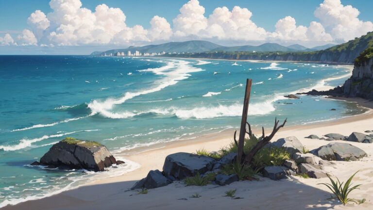 海/砂浜/イラスト素材