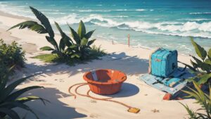 海/砂浜/イラスト素材