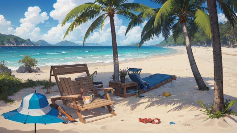 海/砂浜/イラスト素材