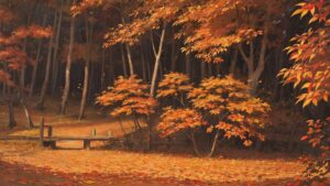 紅葉/落ち葉/秋/イラスト素材