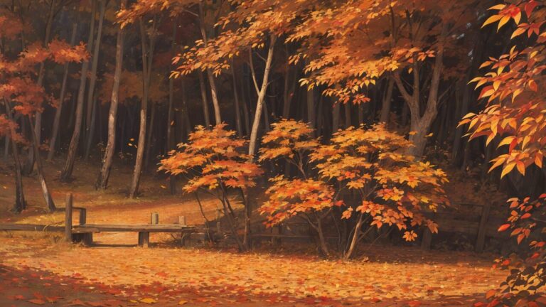 紅葉/落ち葉/秋/イラスト素材