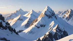 雪山/冬の景色/冬の山/イラスト素材