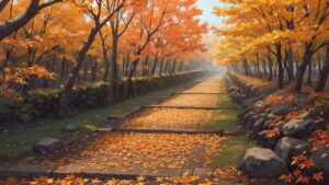 紅葉/落ち葉/秋/イラスト素材