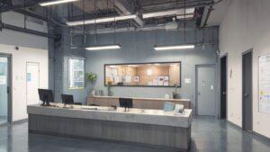 お洒落なオフィス/スタジオ/仕事場/イラスト素材