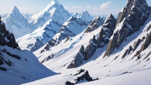 雪景色/山/山脈/イラスト素材