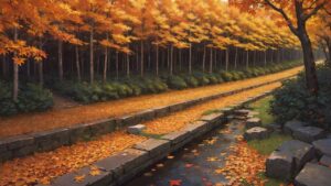 紅葉/落ち葉/秋/イラスト素材