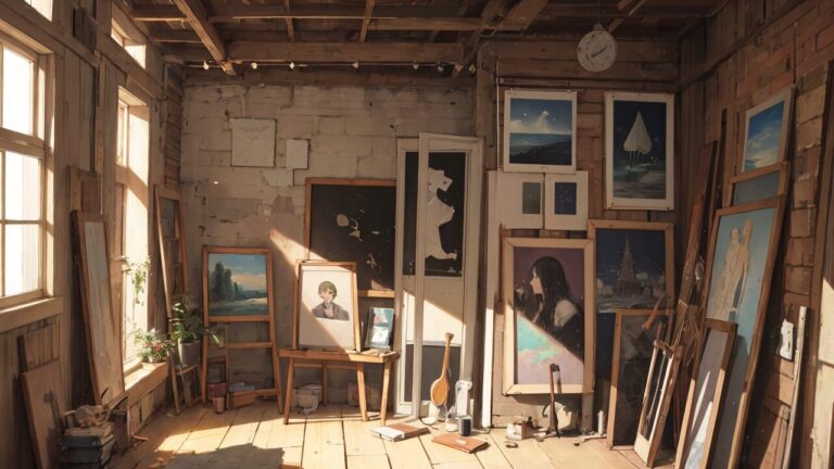 アトリエ/画家/芸術/イラスト素材