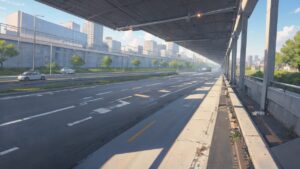 道路/車道/アスファルト/イラスト素材