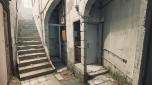 石畳の階段/階段/石畳/イラスト素材