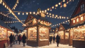 クリスマス/クリスマスマーケット/イラスト素材