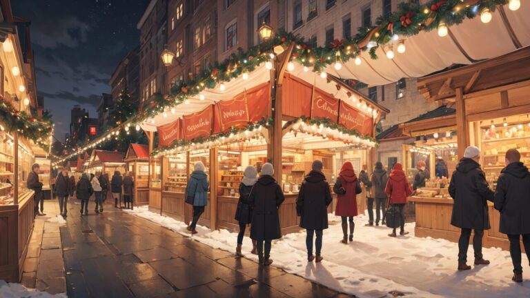 クリスマス/クリスマスマーケット/イラスト素材