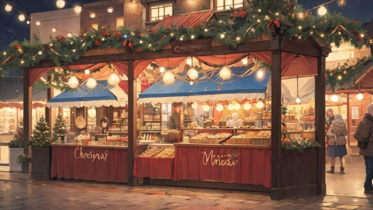 クリスマス/クリスマスマーケット/イラスト素材