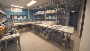 研究施設/倉庫/イラスト素材