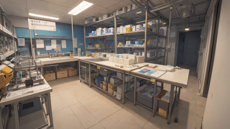 研究施設/倉庫/イラスト素材